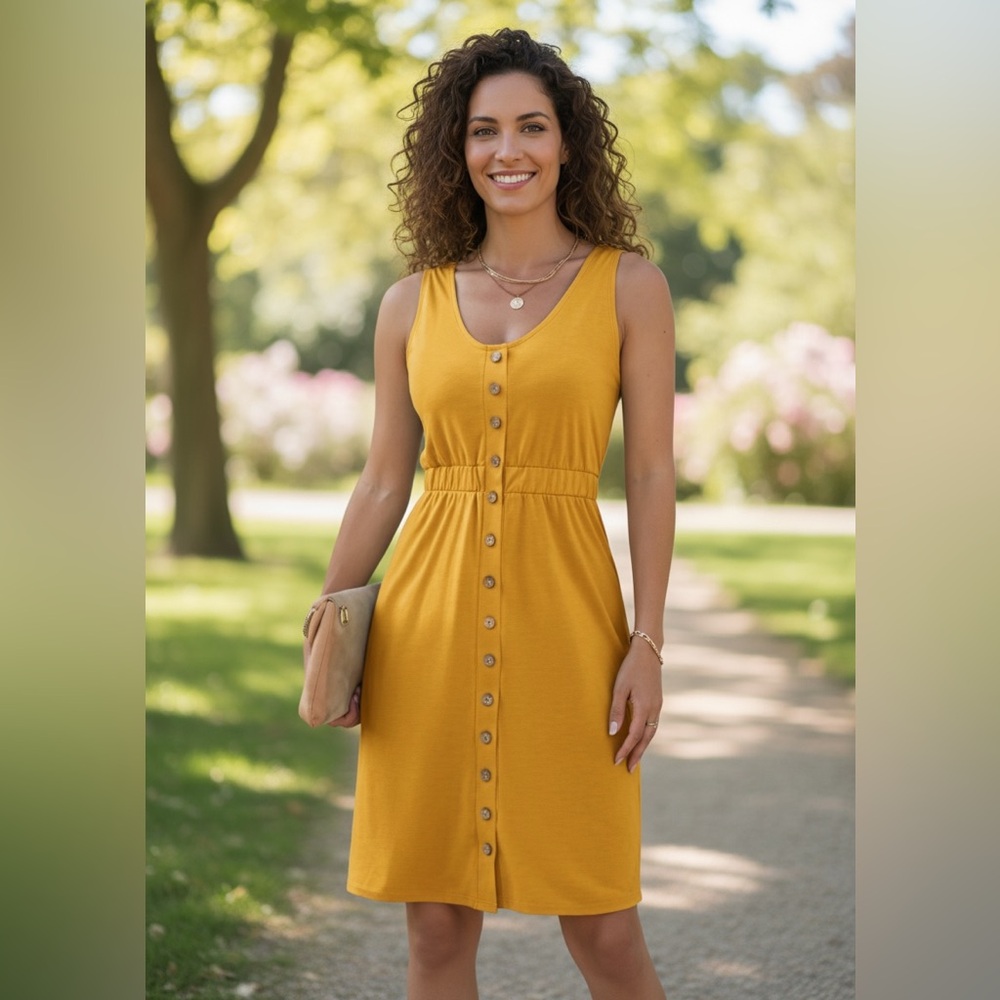 NEW•M-L•KARRINA SUNSHINE YELLOW MINIMALIST DRESS